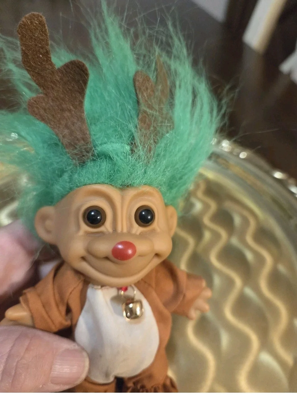 vintage Russ troll doll, Christmas, Reindeer